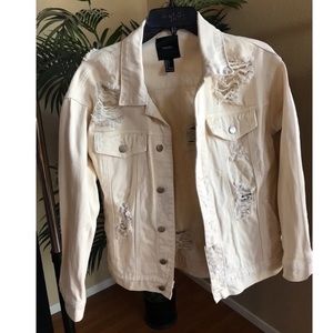 Cream colored denim jacket
